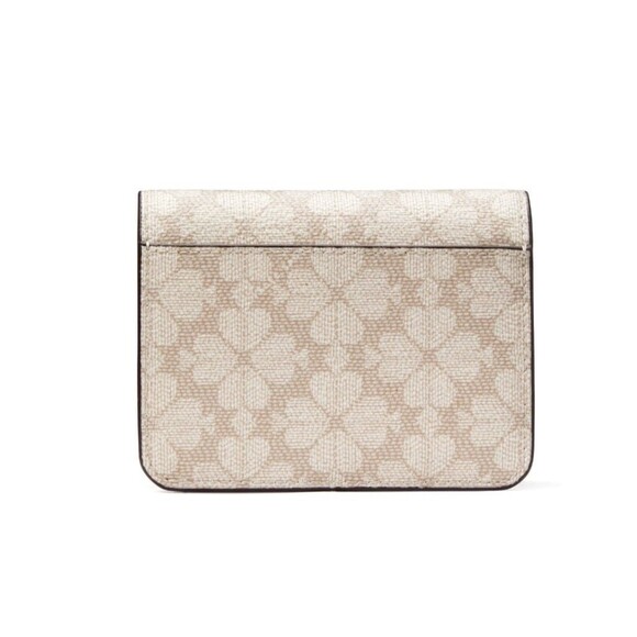New Kate Spade Signature Spade Flower Small Bifold Wallet Dark Beige Multi - Picture 3 of 3